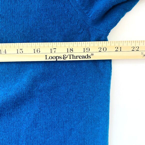 Banana Republic Teal Merino Wool Blend Crewneck Pullover Soft Knit Sweater Sz M - Picture 5 of 10